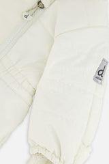 Baby One Piece Snowsuit For Car Seats Off White