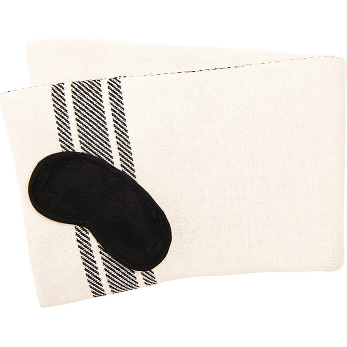 Reversible Stripe Blanket Travel Set