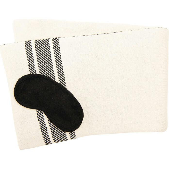 Reversible Stripe Blanket Travel Set