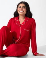 Winterberry Red Bamboo Women's Trim PJ Set