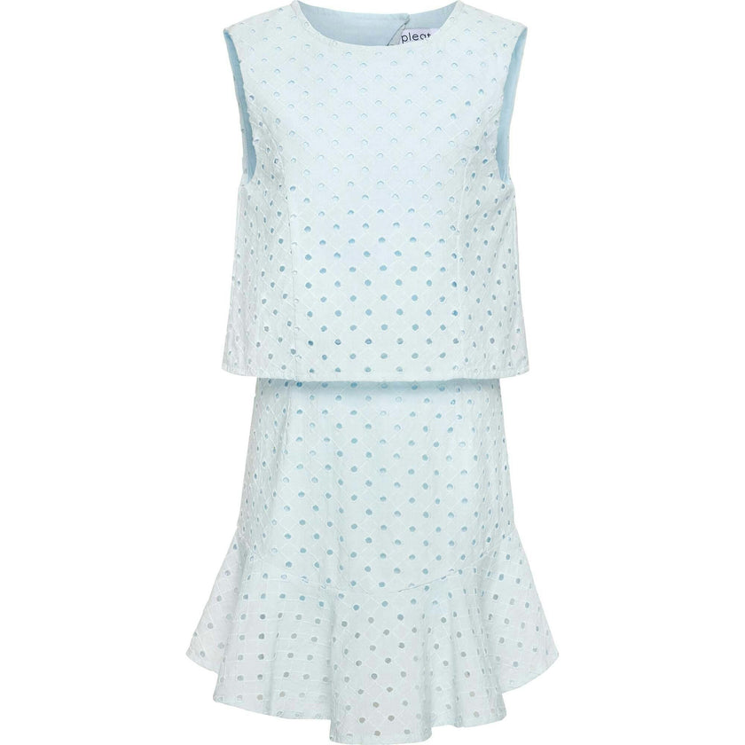 Cleo Dress Light Aqua Eyelet