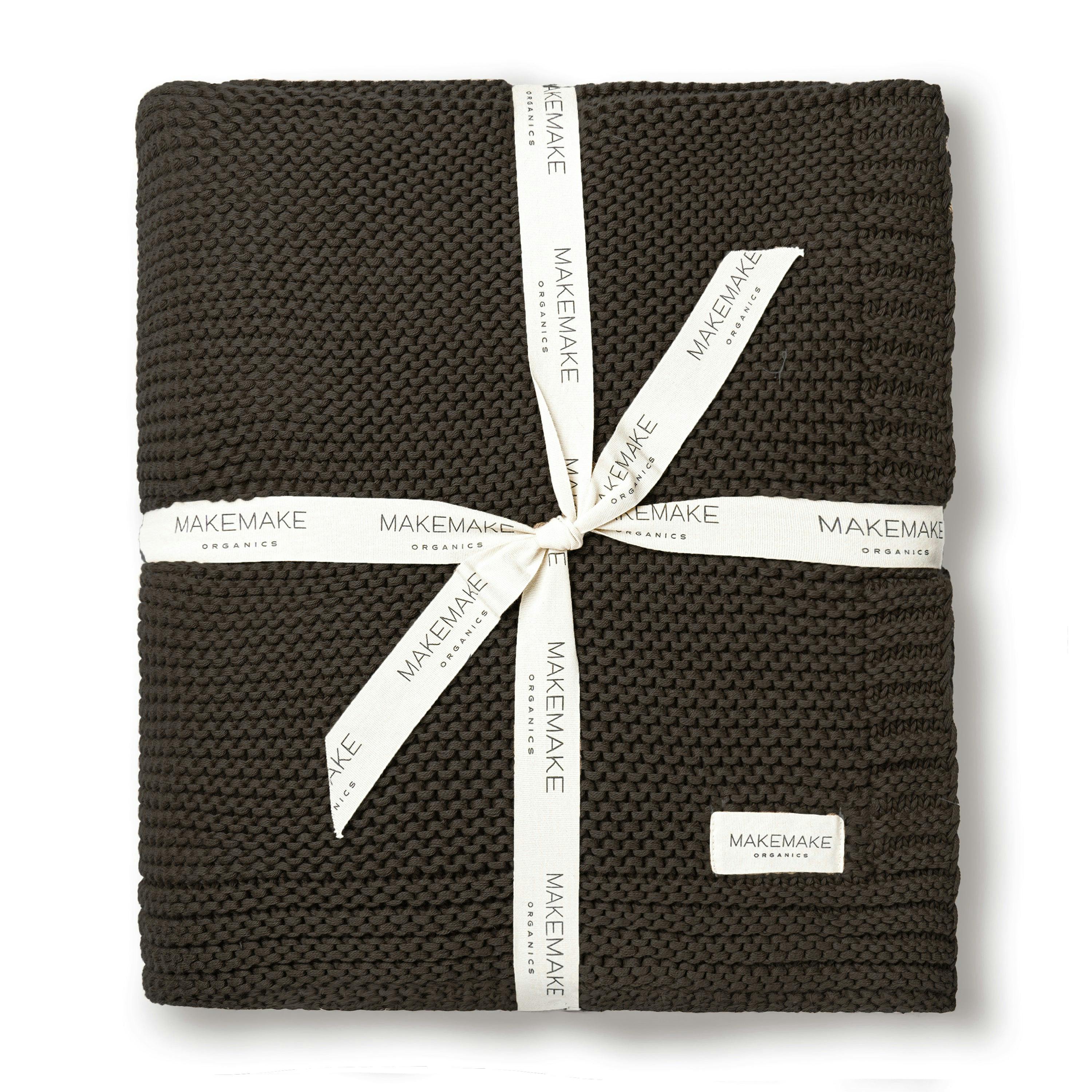 Organic Knit Throw Blanket - Charcoal Gray