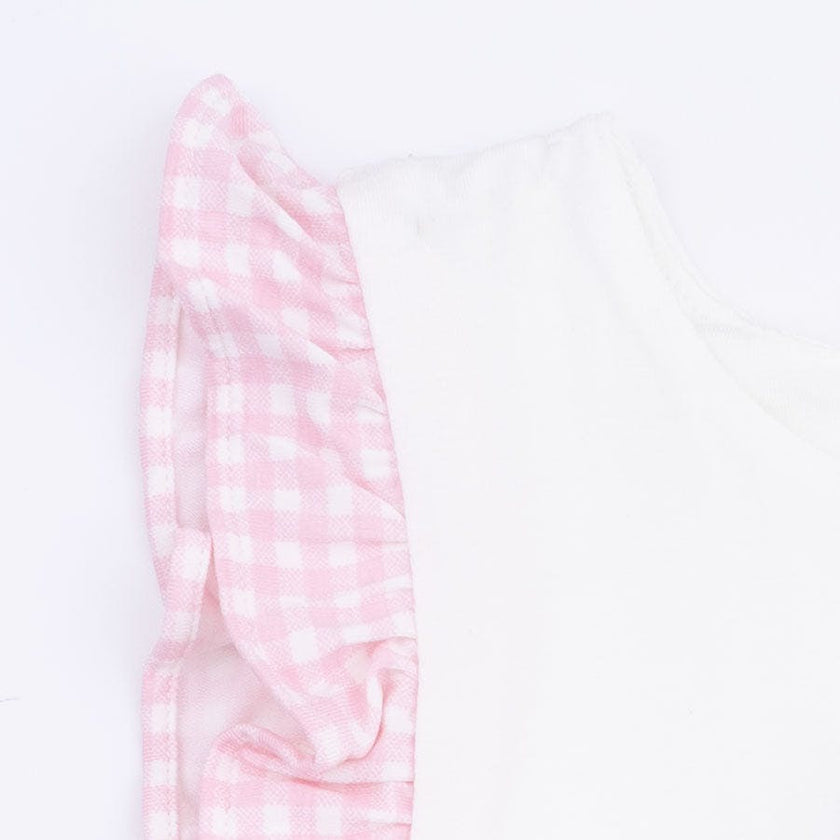 Bubbly Whale with Bow  Pink - Ruffle Playsuit