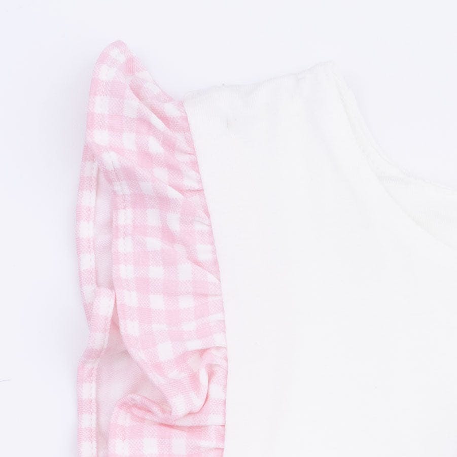 Bubbly Whale with Bow  Pink - Ruffle Playsuit