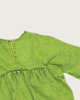 Kids Rumi Acid Green Overdye Denim Dress