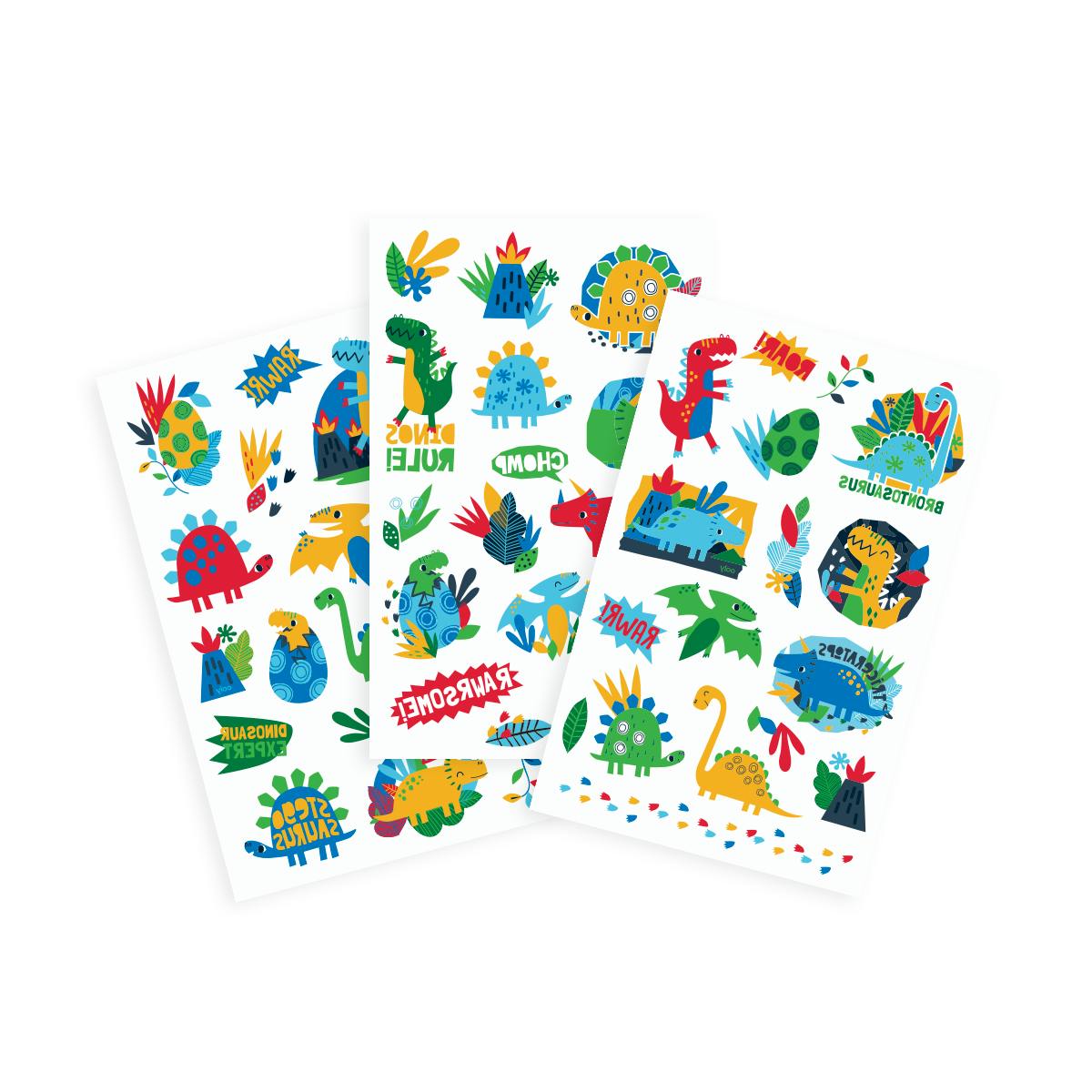 Tattoo-Palooza Temporary Tattoos - Dino Days - 3 Sheets