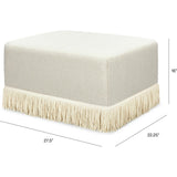 Crawford Boucle With Tassel Fringe Gliding Ottoman