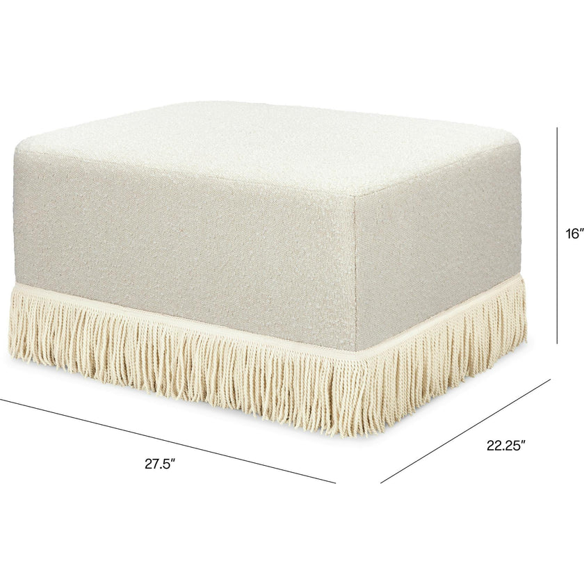 Crawford Boucle With Tassel Fringe Gliding Ottoman