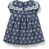 The Floral Sailor Baby Dress, Blue