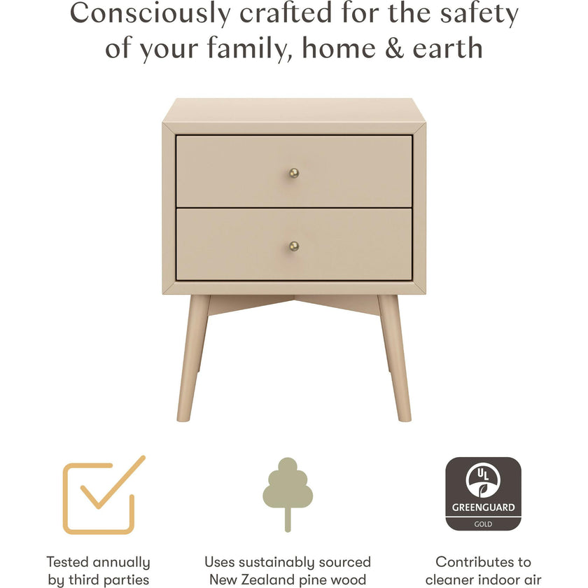 Palma Assembled Nightstand in Taupe