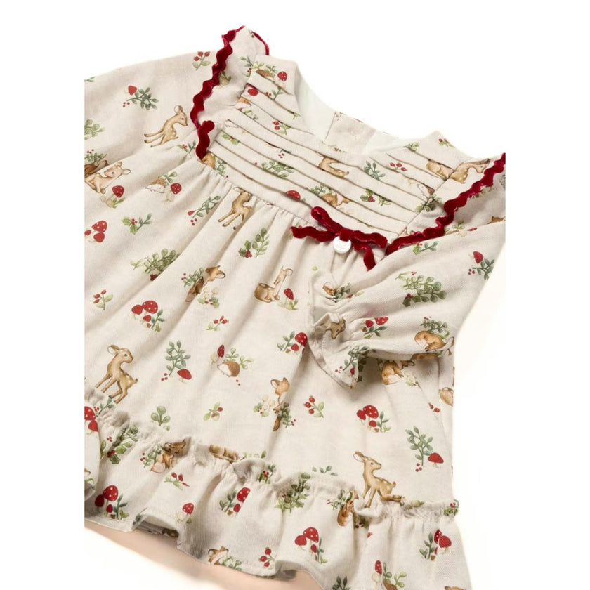Newborn Girl Floral Ruffle Dress