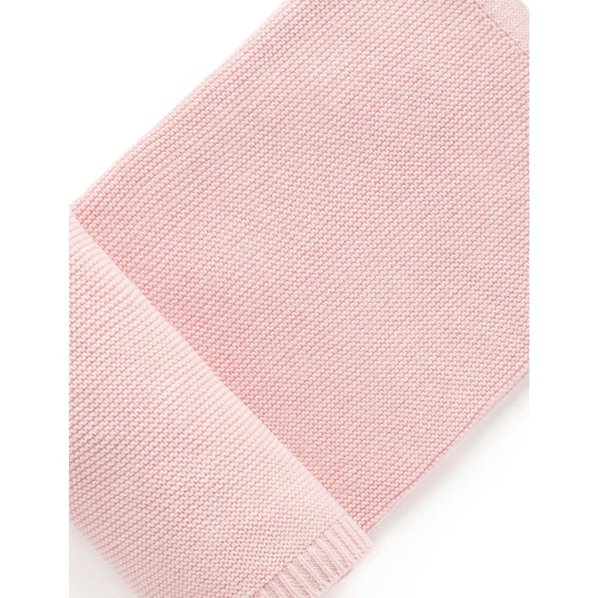 Textured Knit Blanket Pink Melange