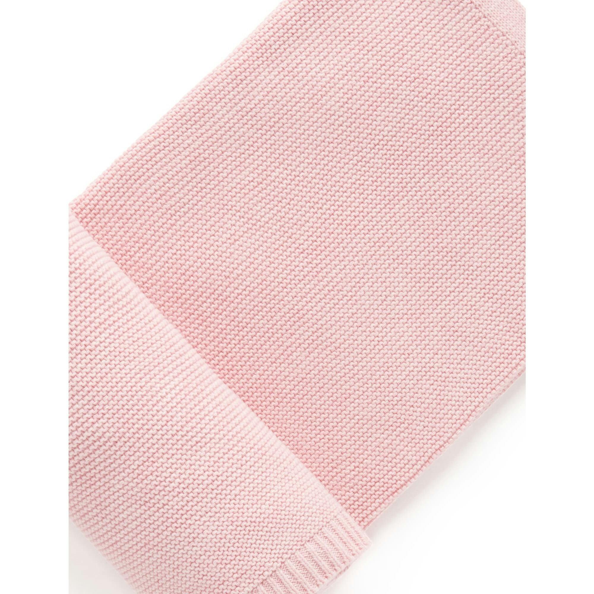 Textured Knit Blanket Pink Melange