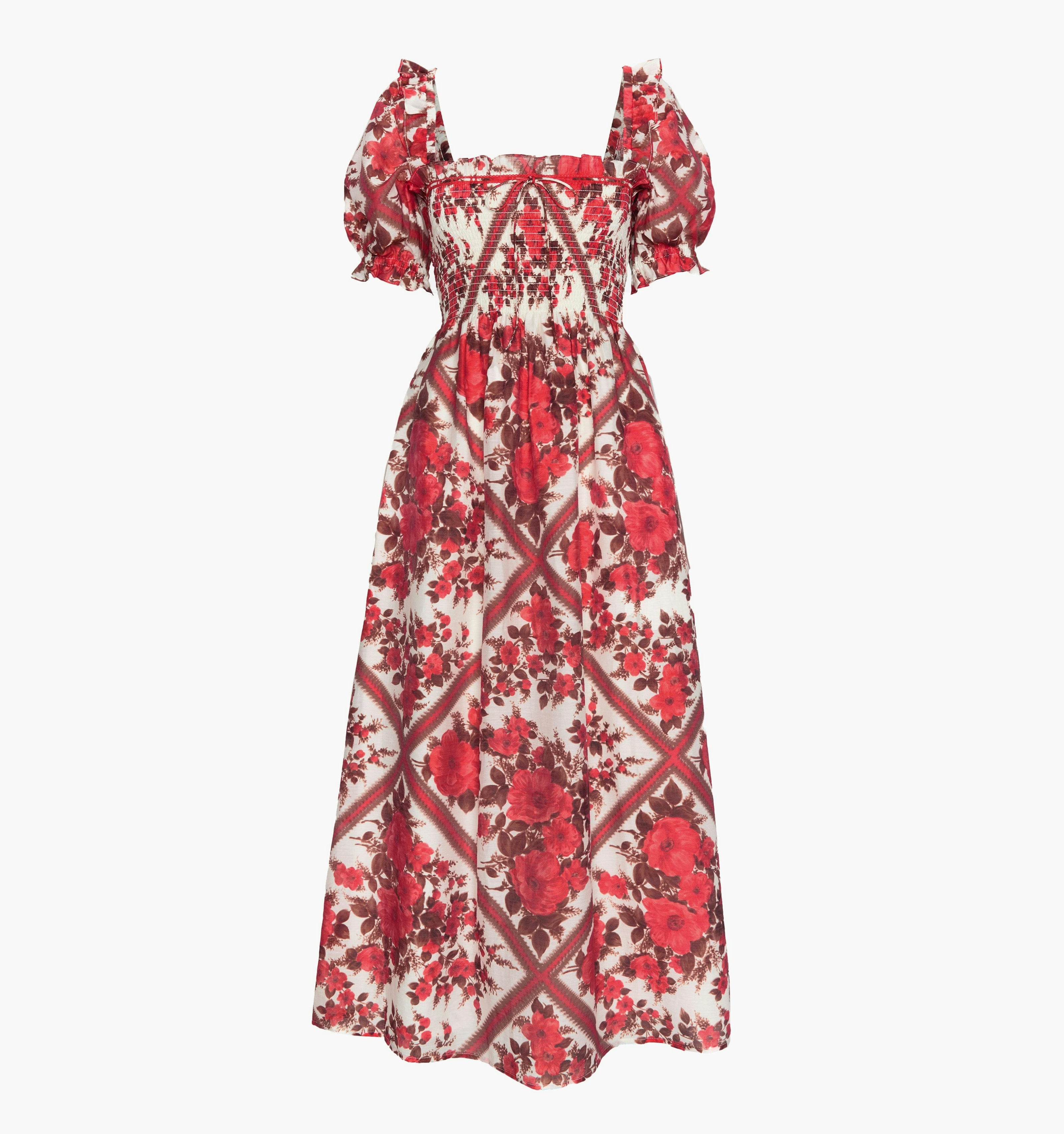 The Scarlett Nap Dress - Red Diamond Rose
