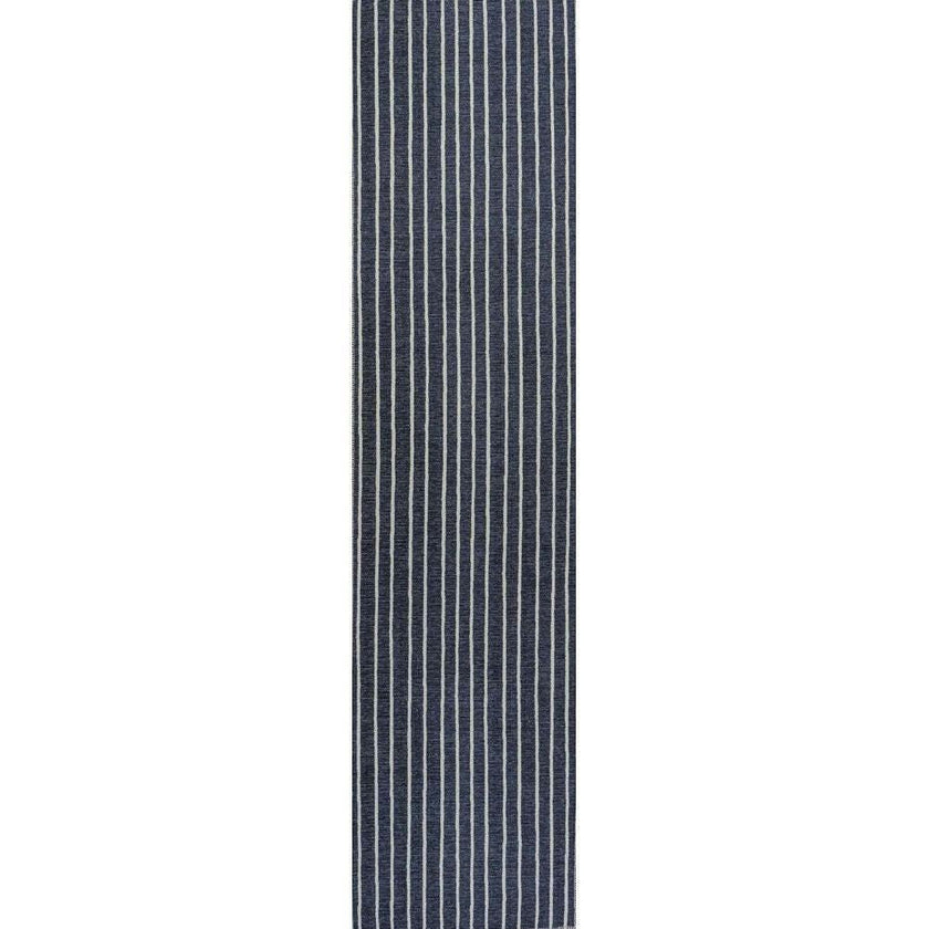 Rand Distressed Ticking Stripe Machine-washable Area Rug