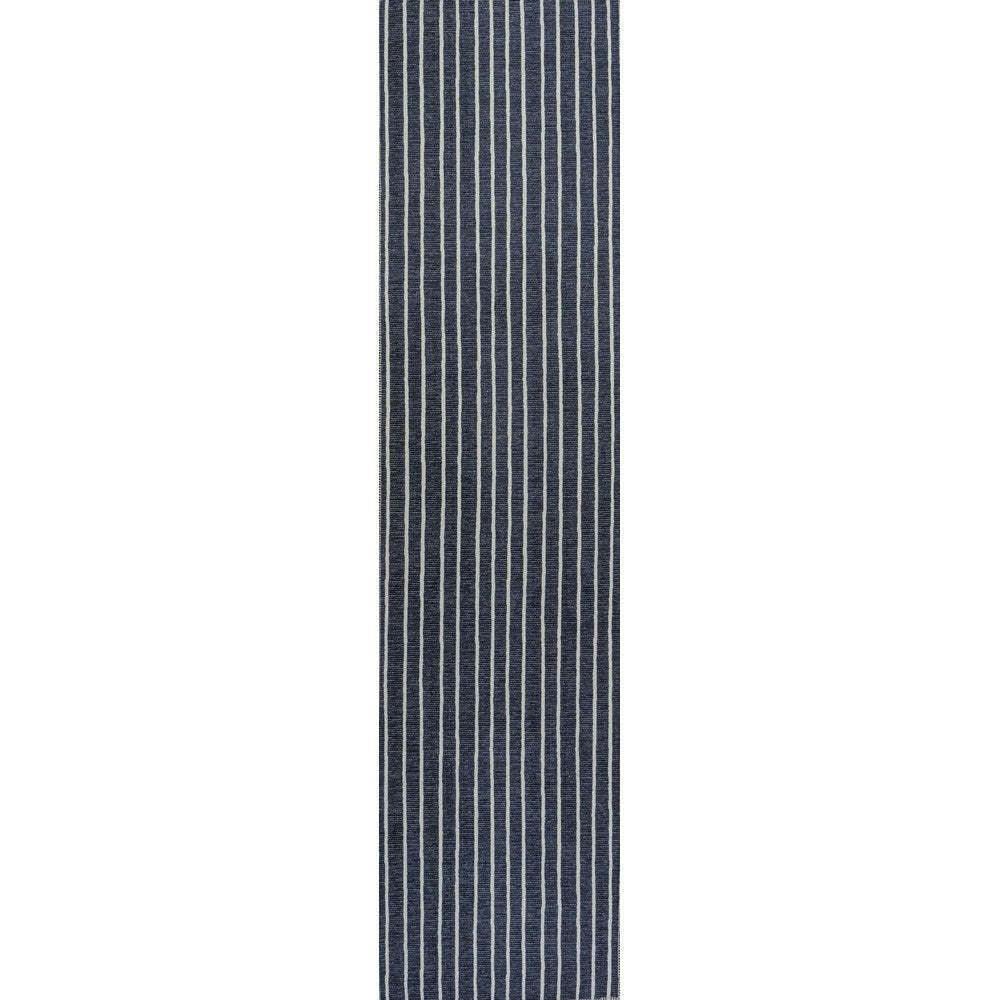 Rand Distressed Ticking Stripe Machine-washable Area Rug