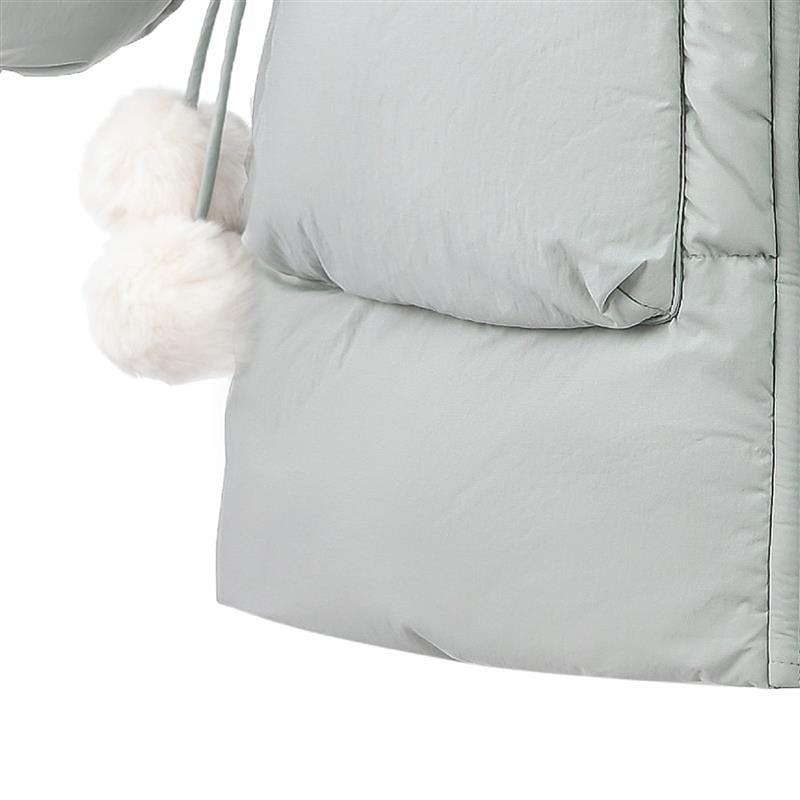 Blue Heart-Quilted Puffer Jacket