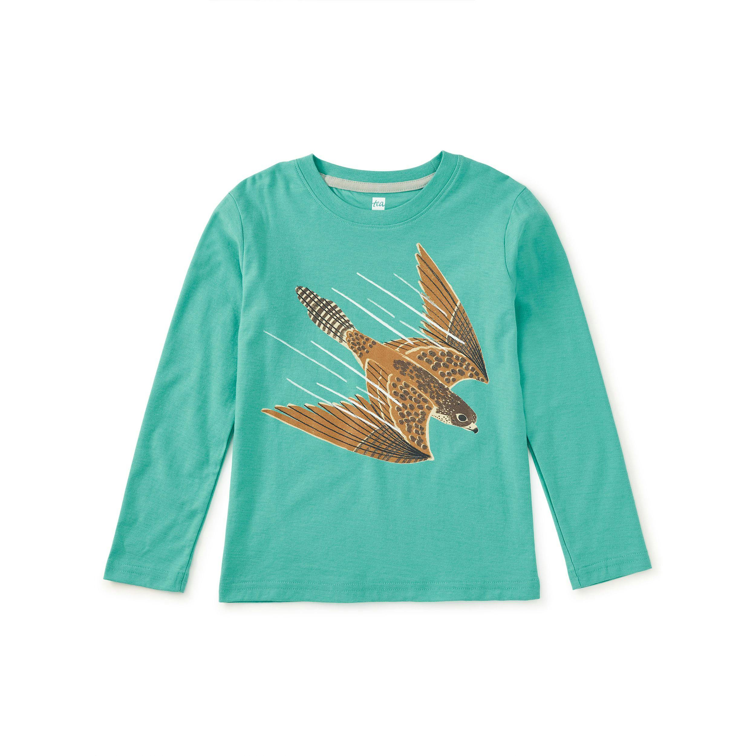 Peregrine Falcon Graphic Tee, Glaze Blue