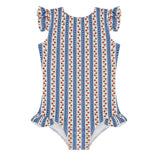 girls strawberry patch ruffle cap sleeve one piece