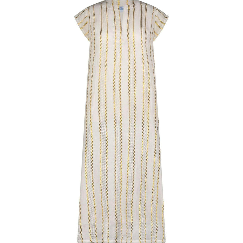 Noa Women's Maxi Caftan Gold Lurex Stripe, Gold