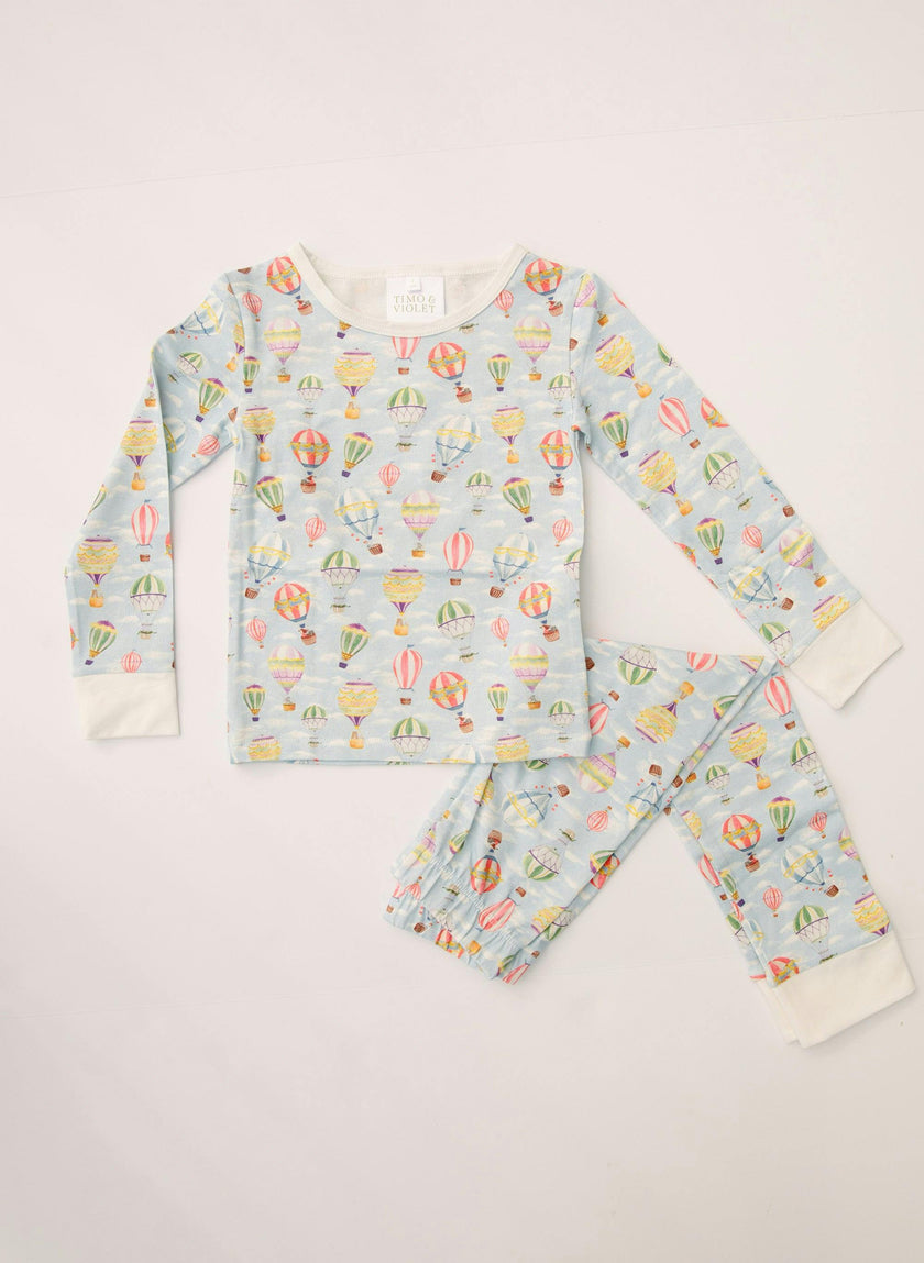 Children's Two Piece Organic Pajamas - Up Up & Away