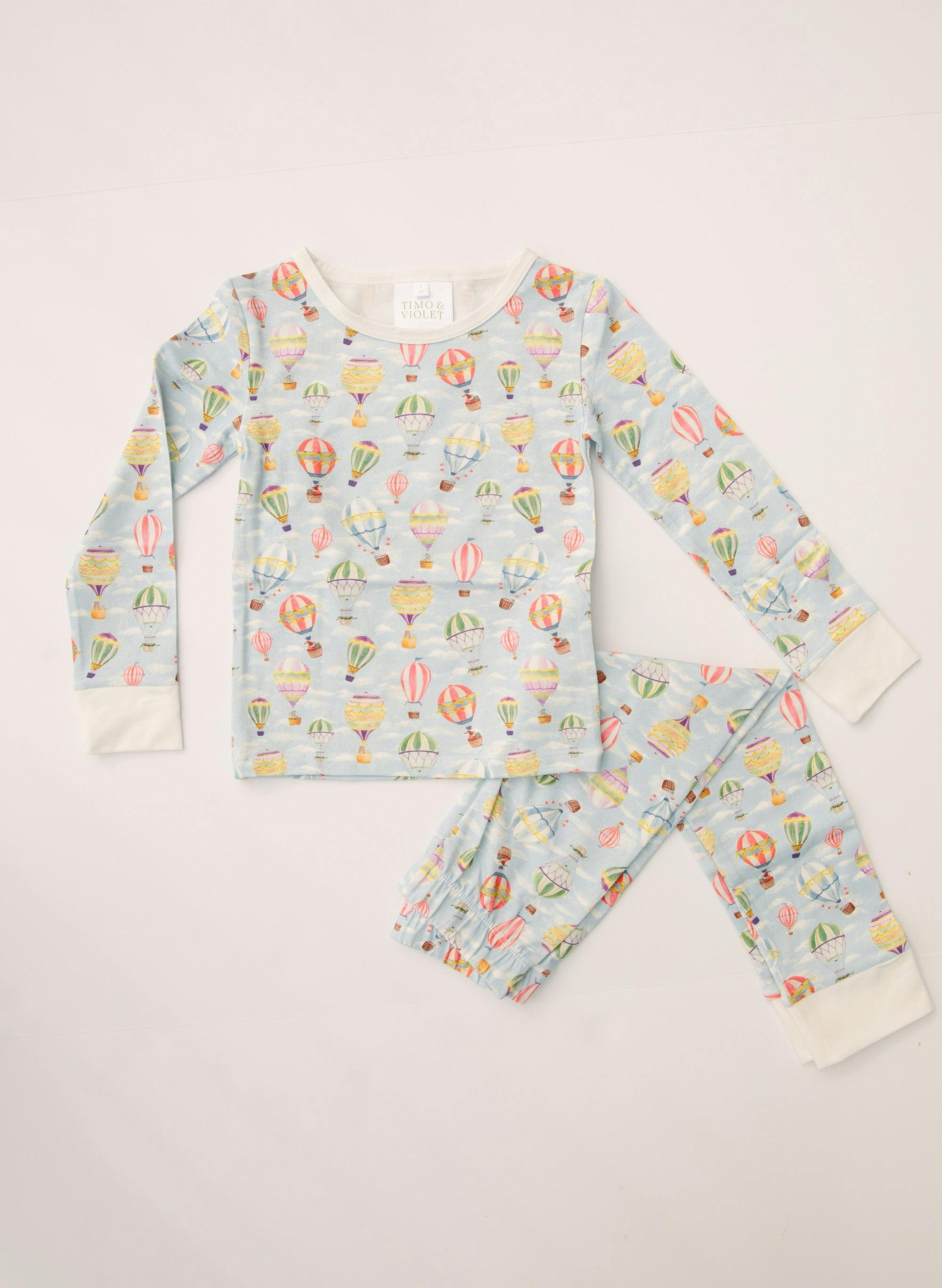Children's Two Piece Organic Pajamas - Up Up & Away