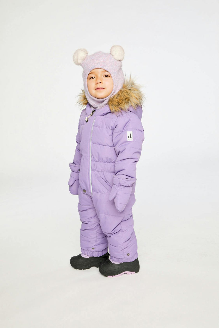 Baby Original One Piece Puffy Snowsuit With Removable Mittens And Boots Violet