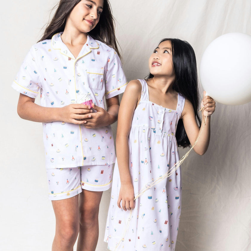 Kid's Twill Pajama Short Set in Birthday Wishes