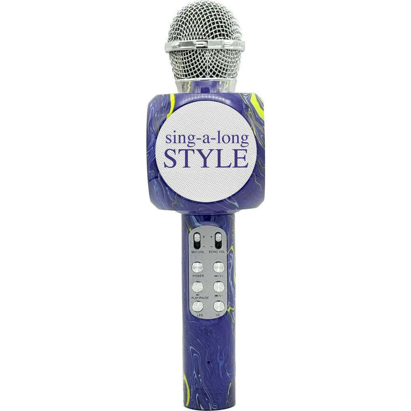 Purple Swirl Karaoke Microphone & Bluetooth Speaker