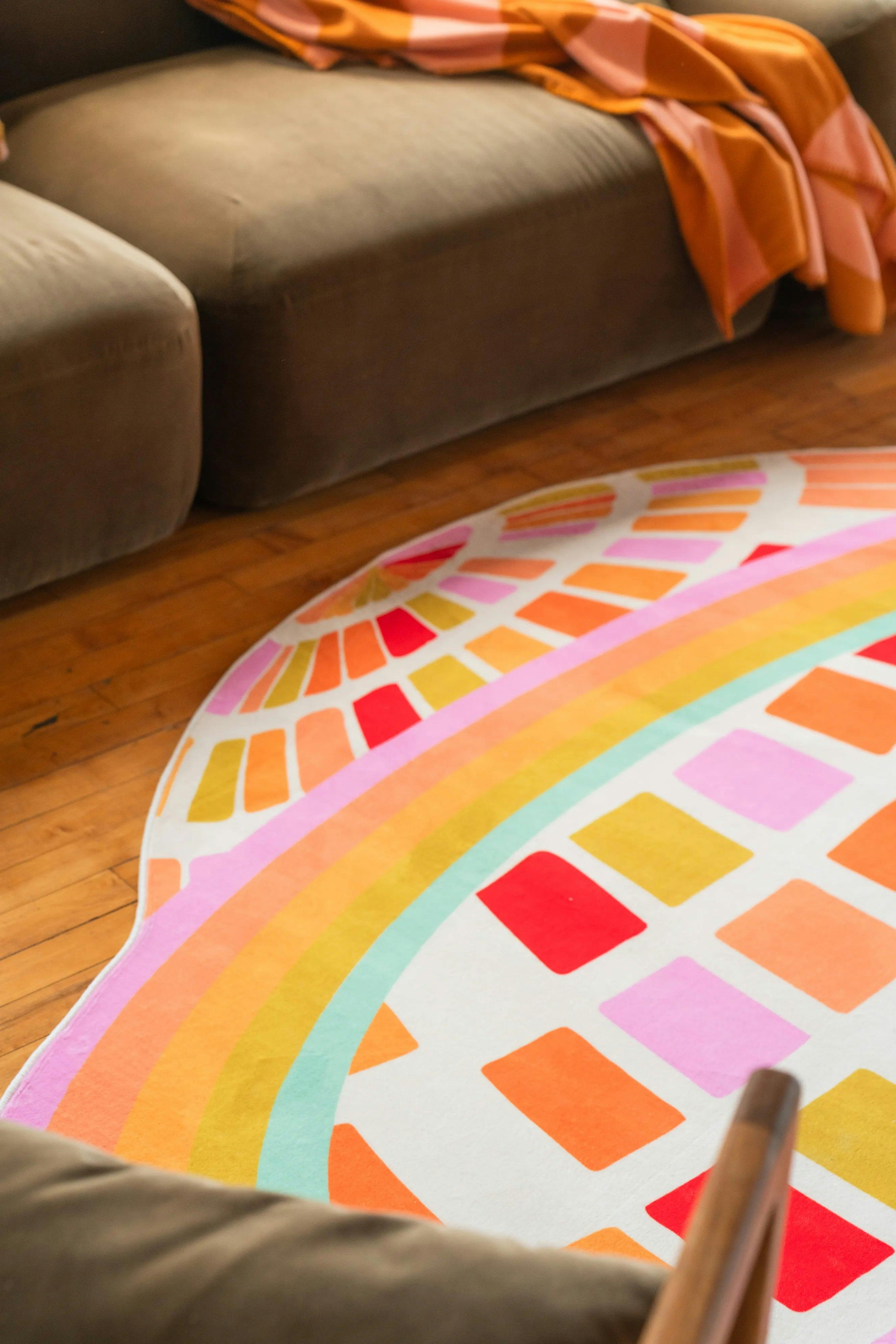 Disco Planet Checkered Rug by Darra Sargent
