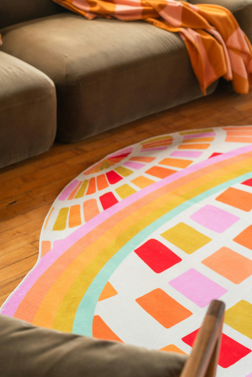 Disco Planet Checkered Rug by Darra Sargent