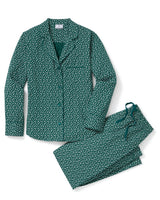 Women's Poplin Pajama Set in Ditsy Waltz Evergreen