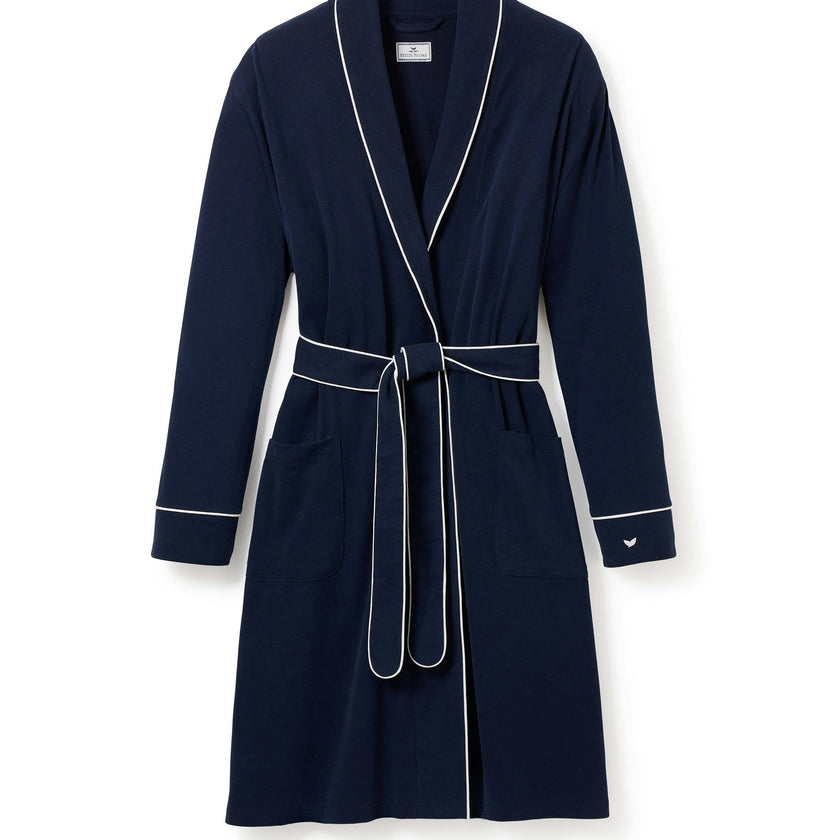 Women's Pima Maternity Robe in Navy