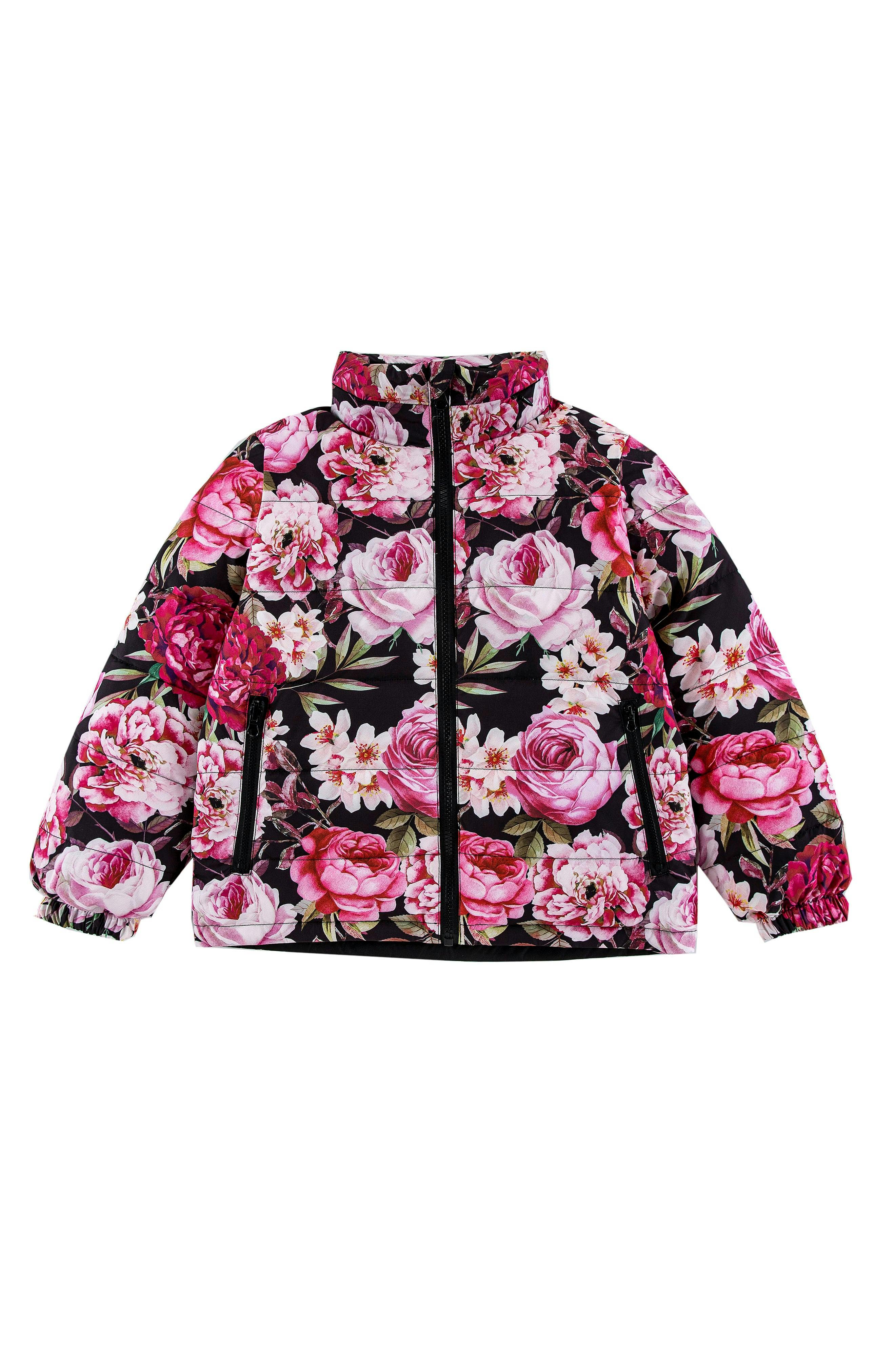 Blake Hooded Reversible Lightweight Down Puffer Jacket, Garden Floral