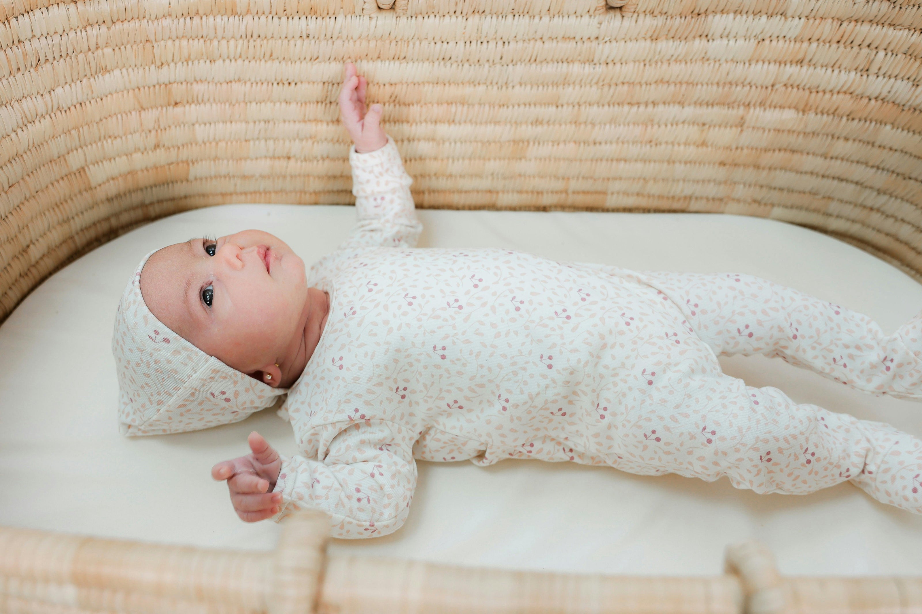 Branch and Cherry Print Onesie