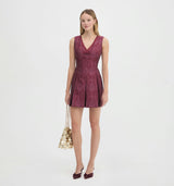 The Jadienne Dress - Plum Damask