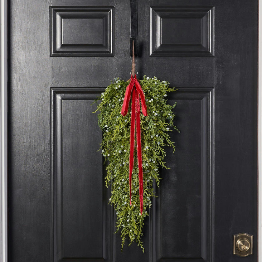 Seeding Winter Juniper Berry Greenery Classic Holiday Teardrop Swag - 3 Options Available