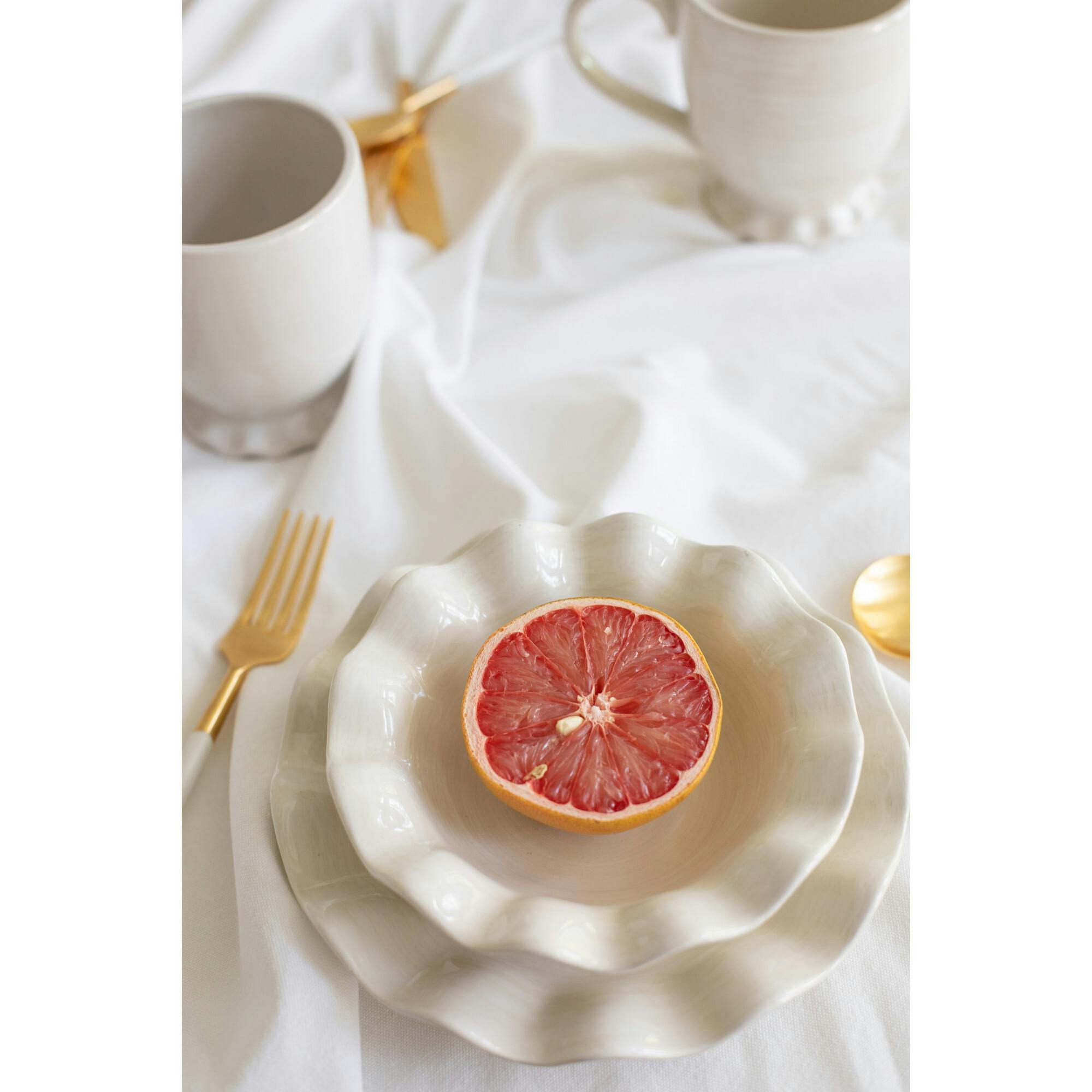 Signature White Ruffle Flare Small Bowl