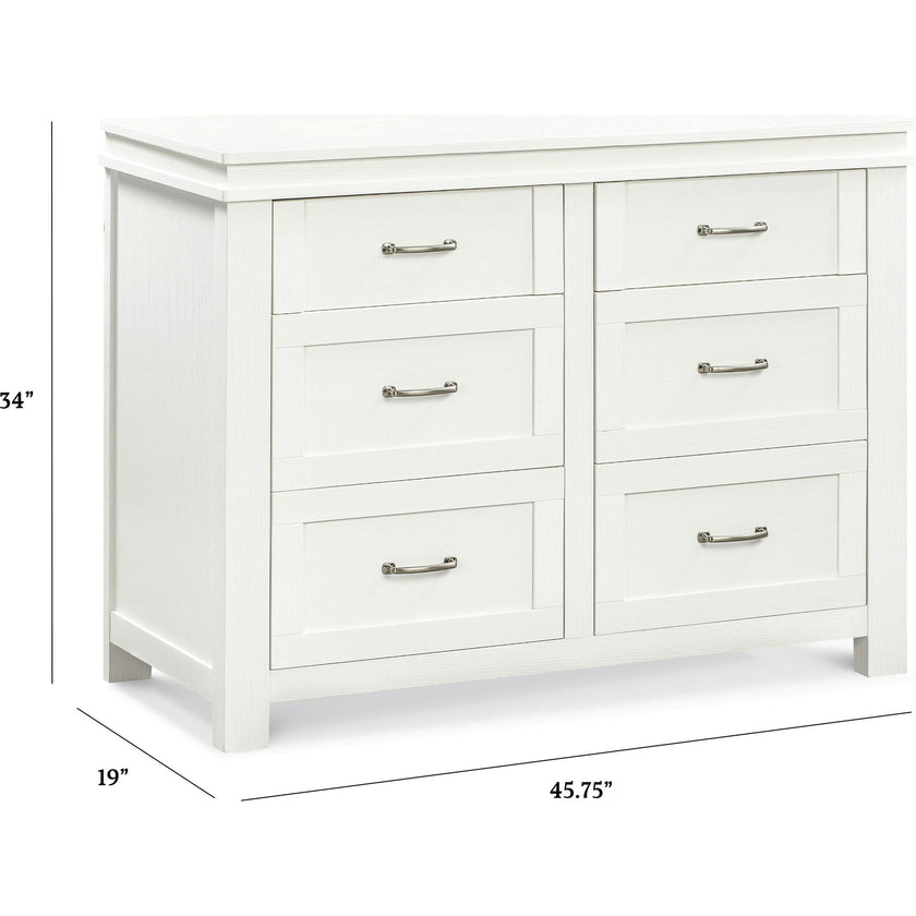Wesley Farmhouse 6-Drawer Assembled Double Dresser