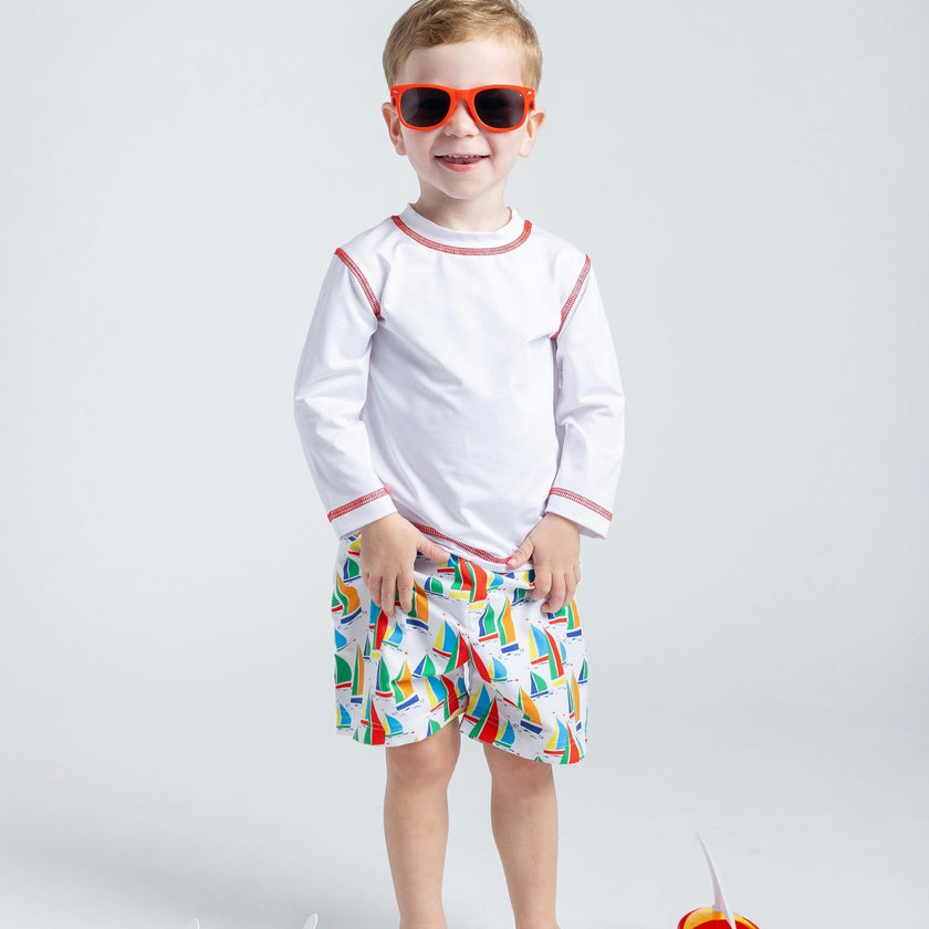 Sailboat Print Swim Trunk