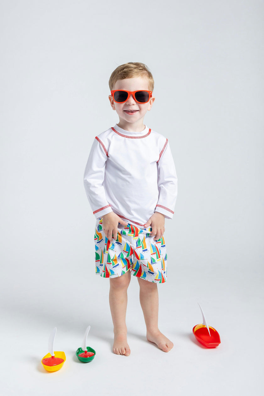 Sailboat Print Swim Trunk