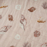 Seashells Bamboo Muslin Swaddle Blanket