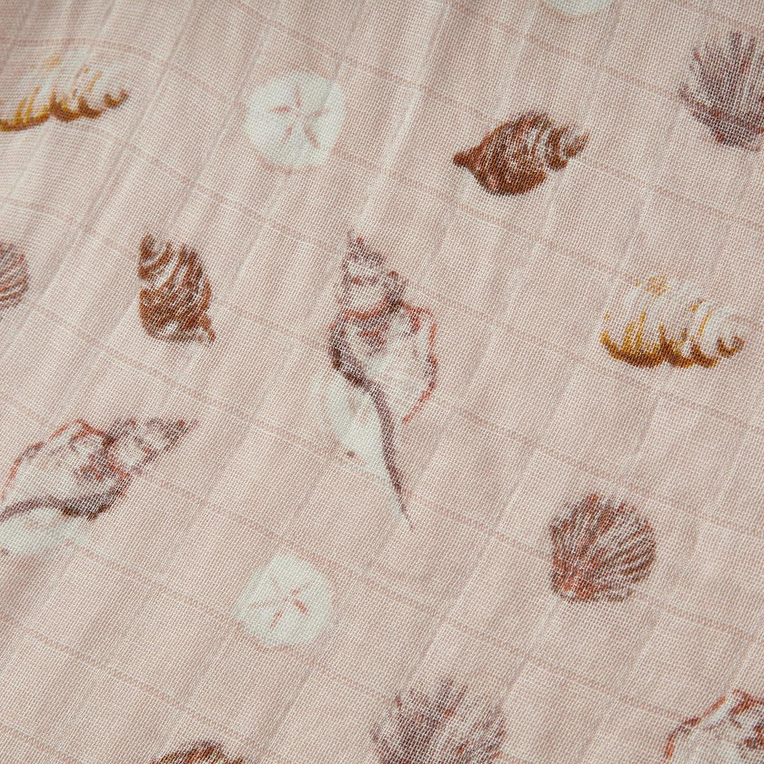 Seashells Bamboo Muslin Swaddle Blanket