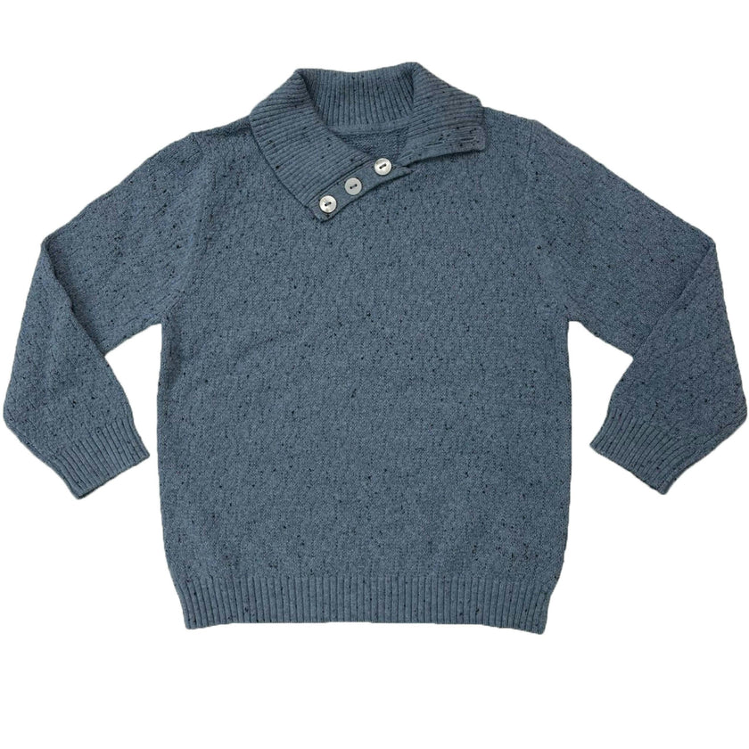 Flecked Diamonds High Neck Buttoned Sweater