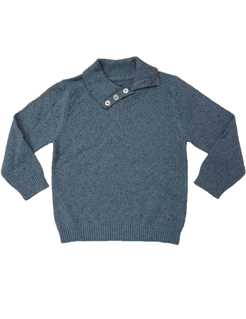Flecked Diamonds High Neck Buttoned Sweater