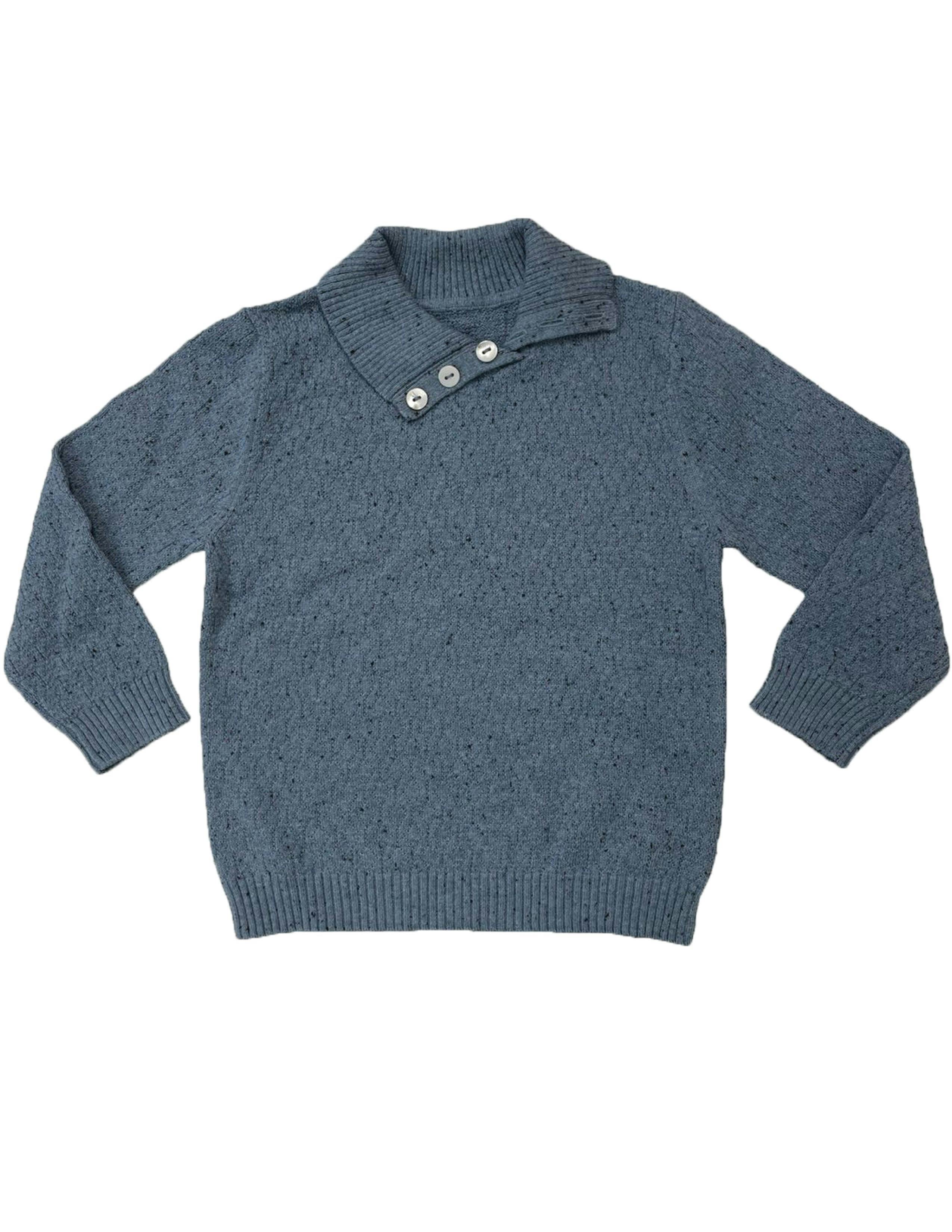 Flecked Diamonds High Neck Buttoned Sweater
