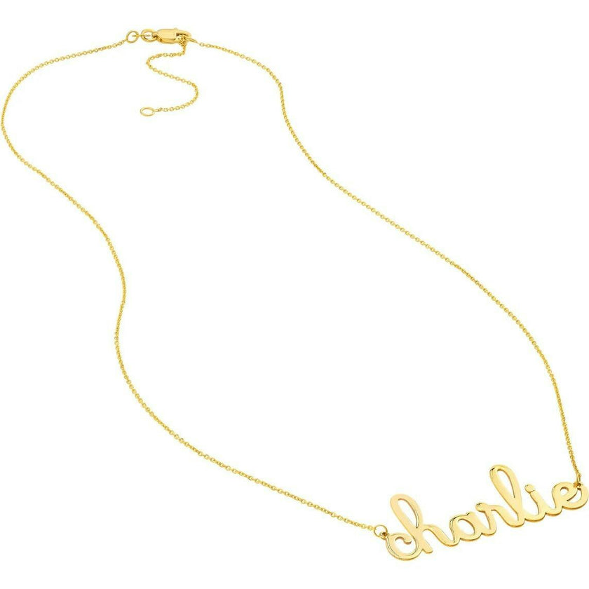 Doodle Script Nameplate Necklace