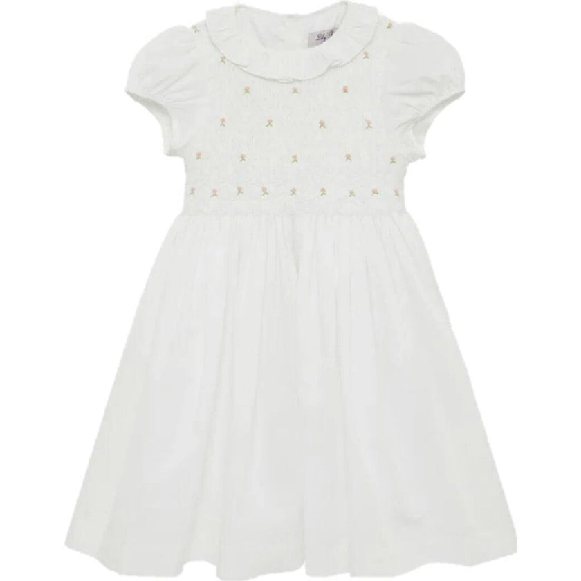 Willow Rose Hand Smocked Dress in Pink