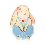 Bunnies In The Garden Overalls Large Plates
