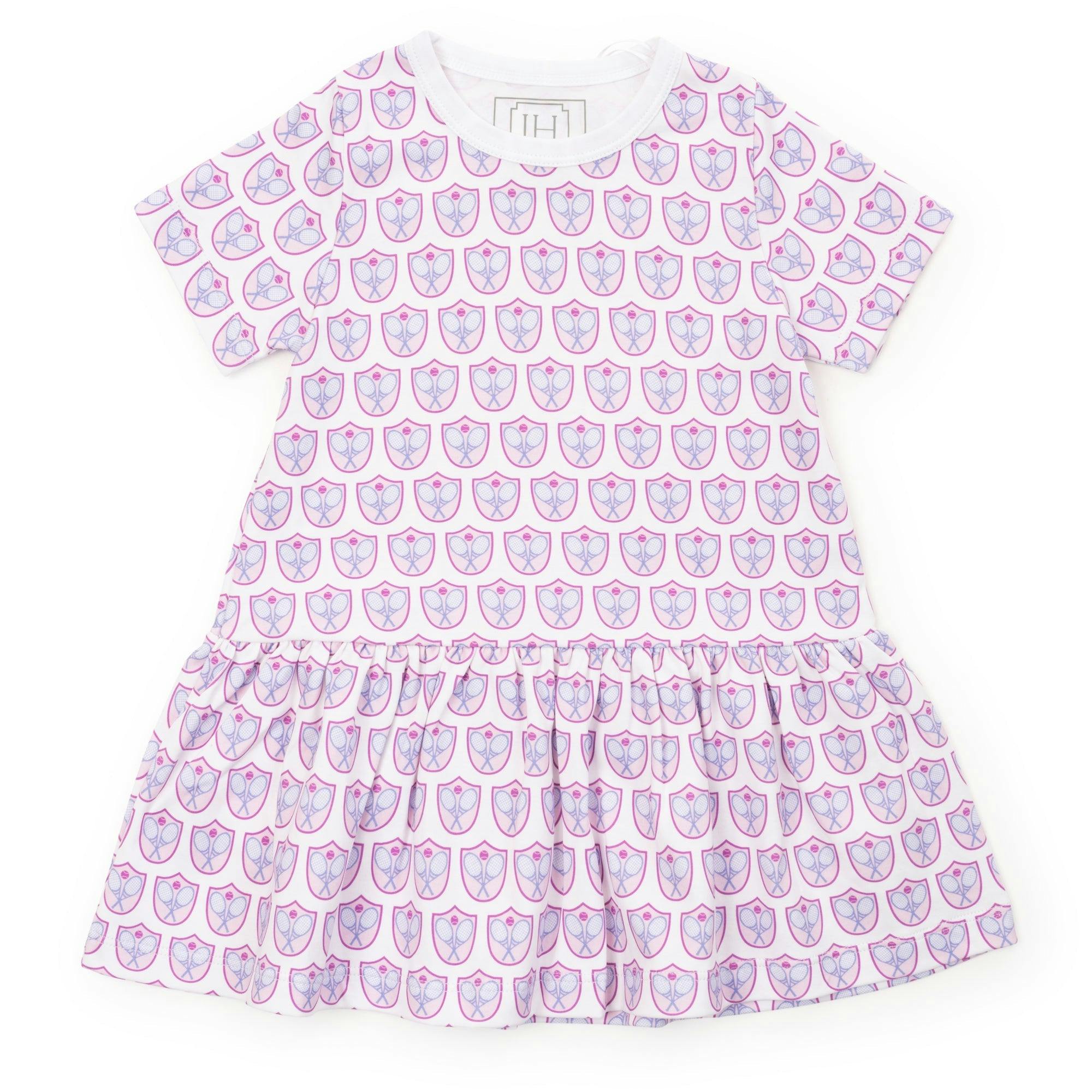 Lottie Girls' Dress - Tennis Crest Pink